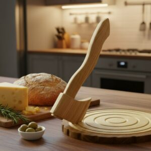 Axe wood cut serving tray for steak LascoWood 6