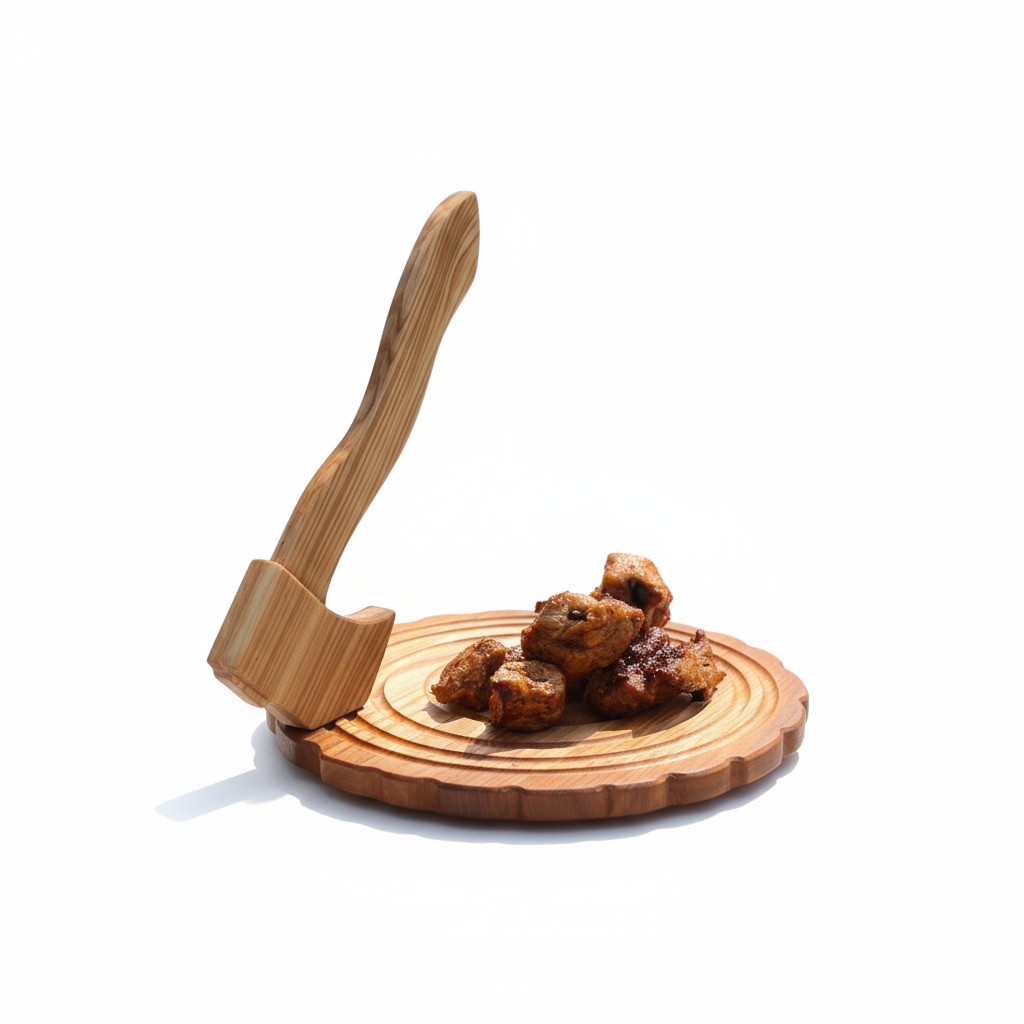 Serving Board “Log with Axe” for Meat Dishes, 30 cm