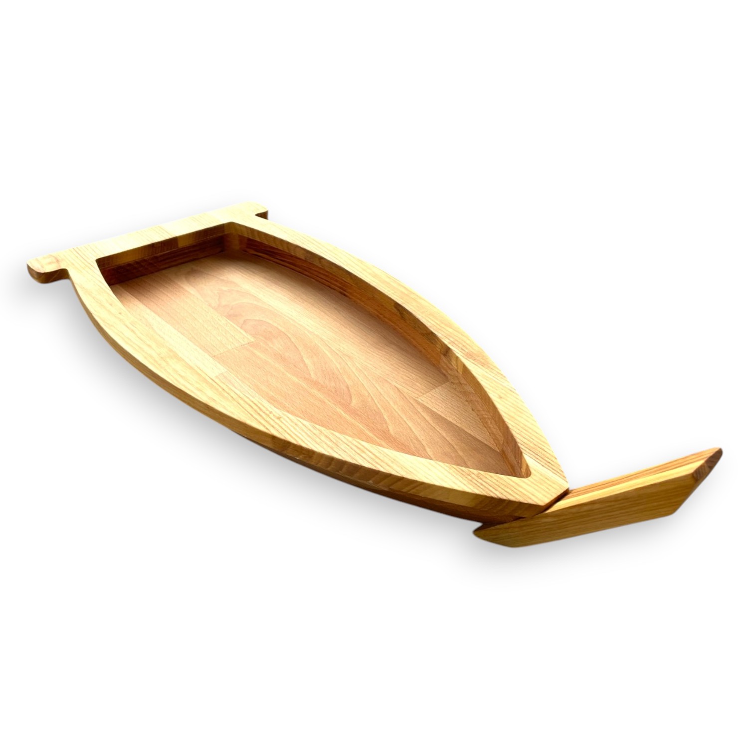 Wooden Sushi Serving Boat from Ash Wood, 44×20×11 cm