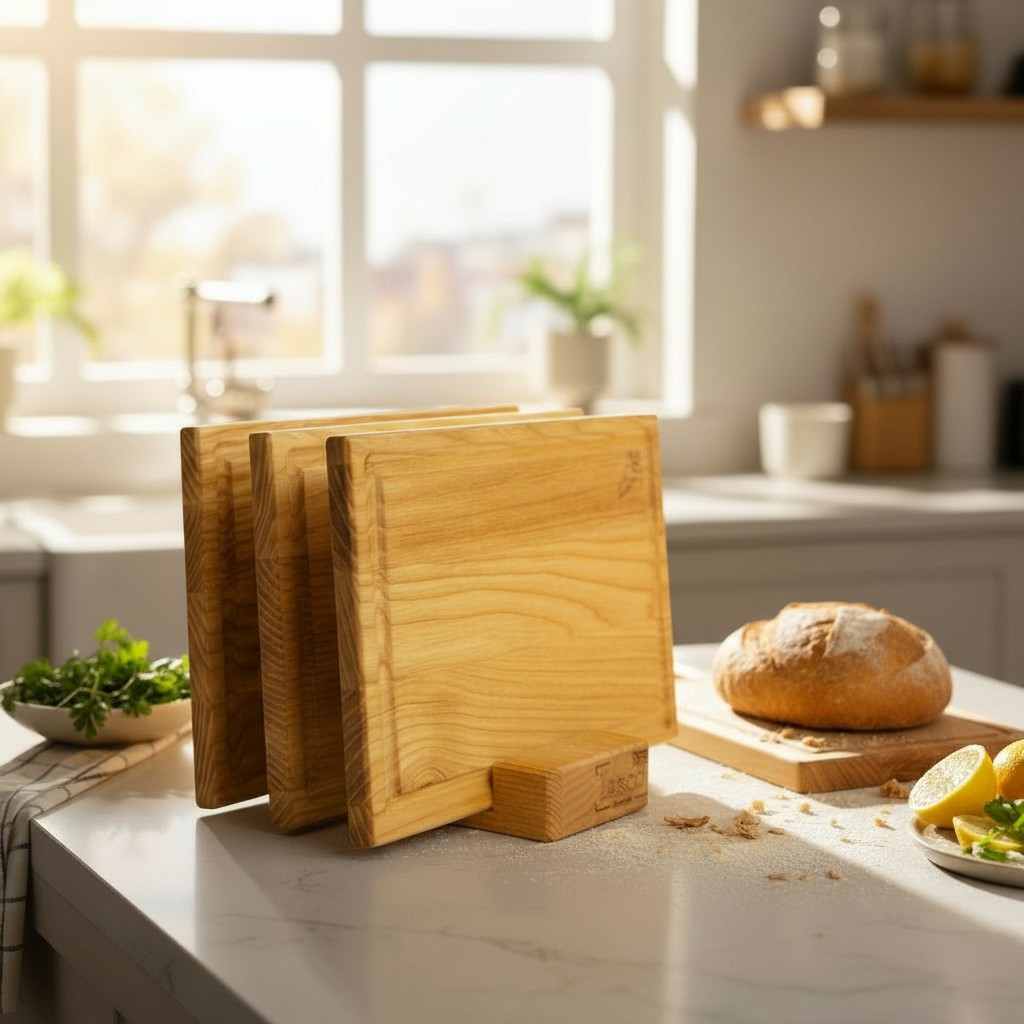Kitchen Board Set “7 in 1” for Fish, Meat and Vegetables with Stand, 30×20 cm
