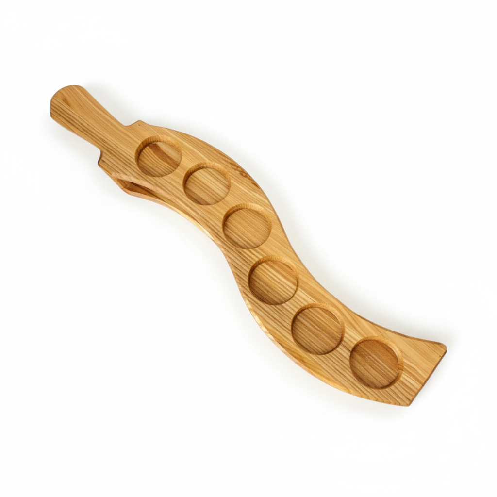 Shot Glass Holder “Wave”, Ø40 mm Holes, 6 Holes