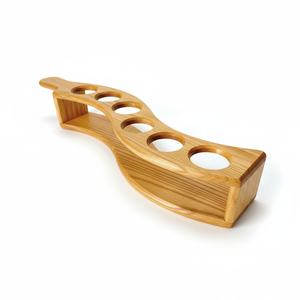 Shot Glass Holder “Wave”, Ø40 mm Holes, 6 Holes