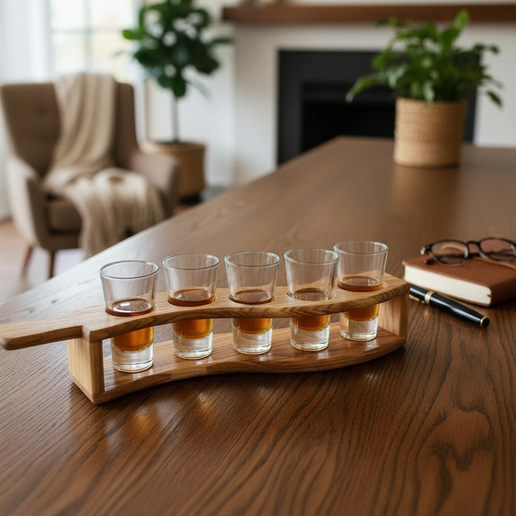 Shot Glass Holder “Wave”, Ø40 mm Holes, 6 Holes