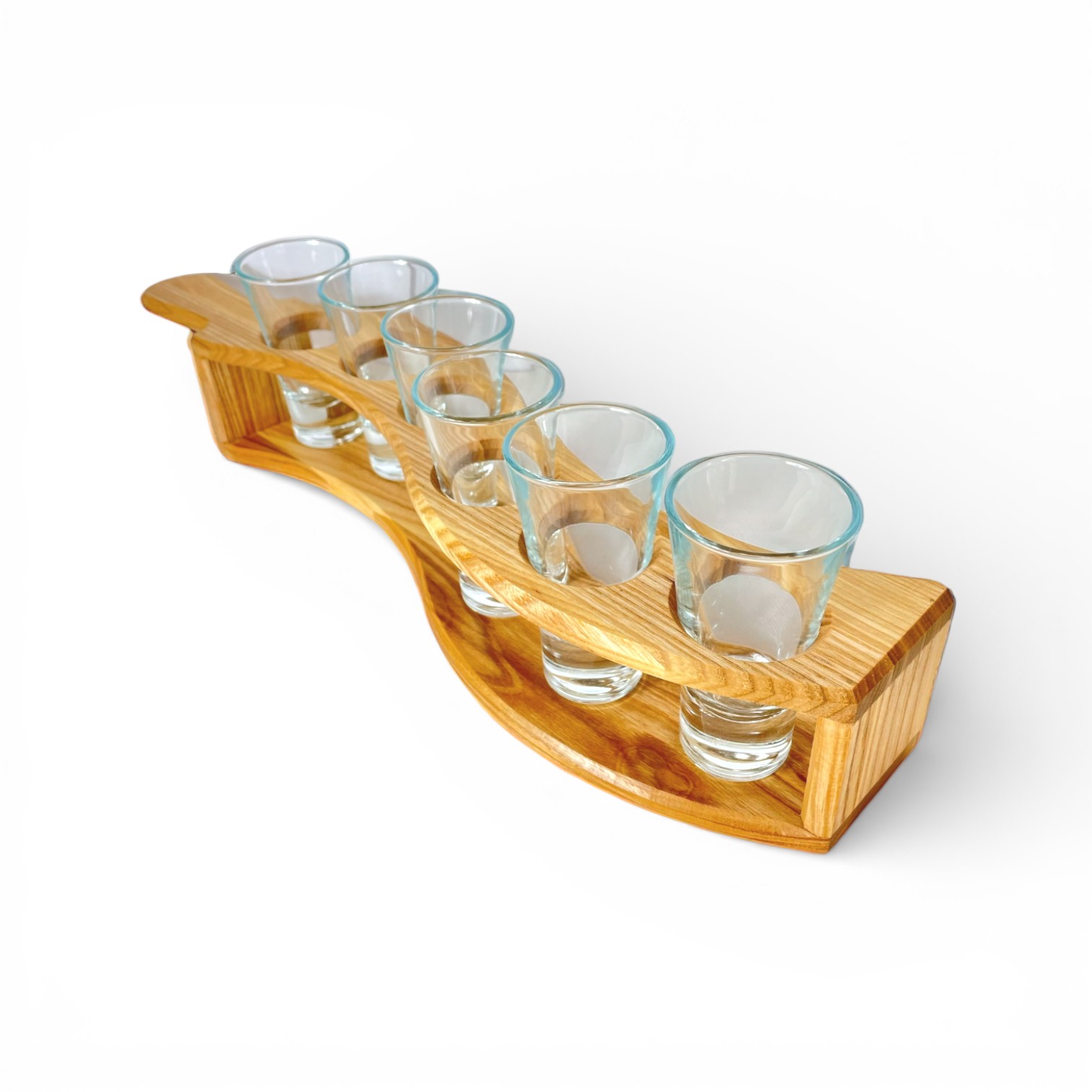 Shot Glass Holder “Wave”, Ø40 mm Holes, 6 Holes