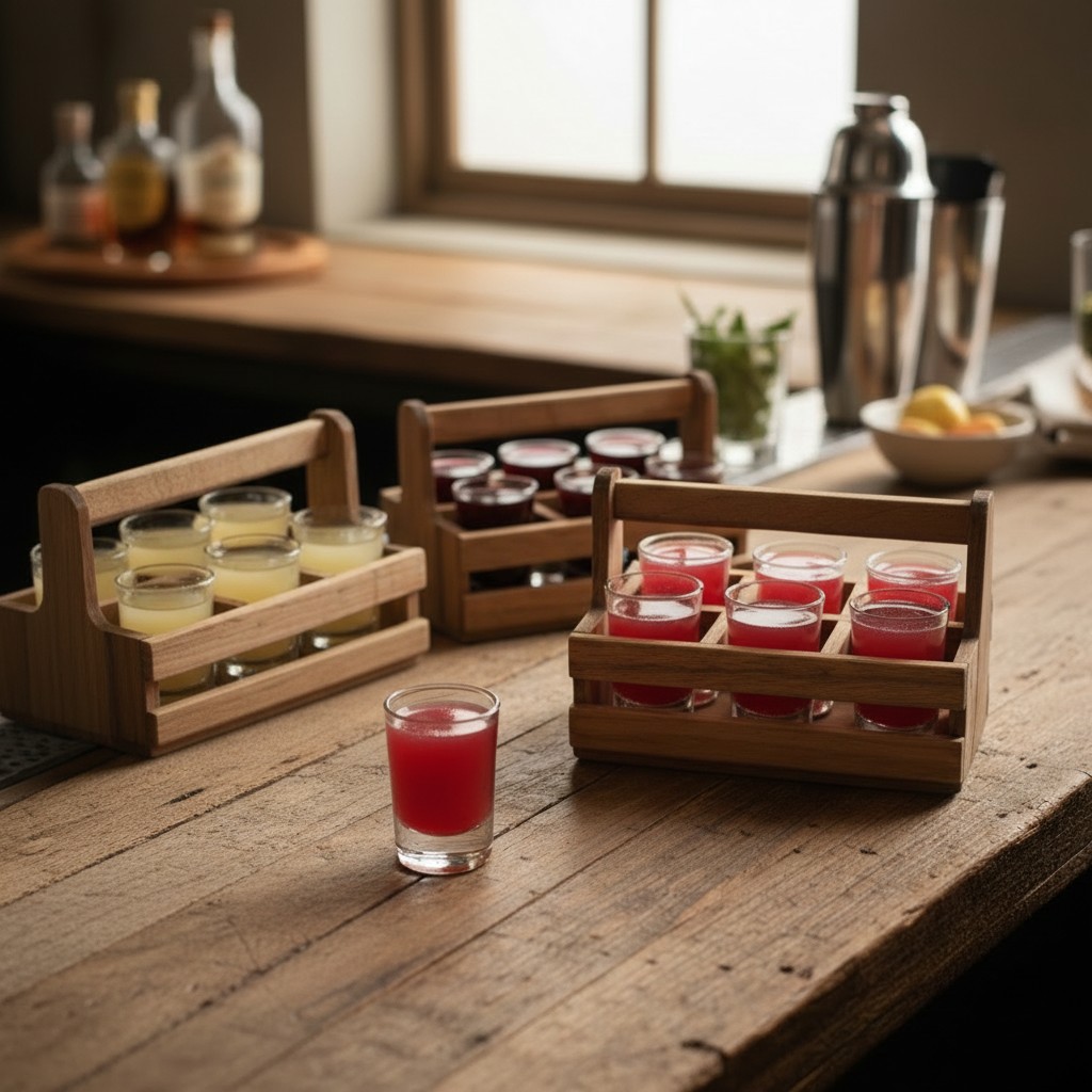 Shot Glass Holder for 6 Glasses “Country” 45×45 mm Slots