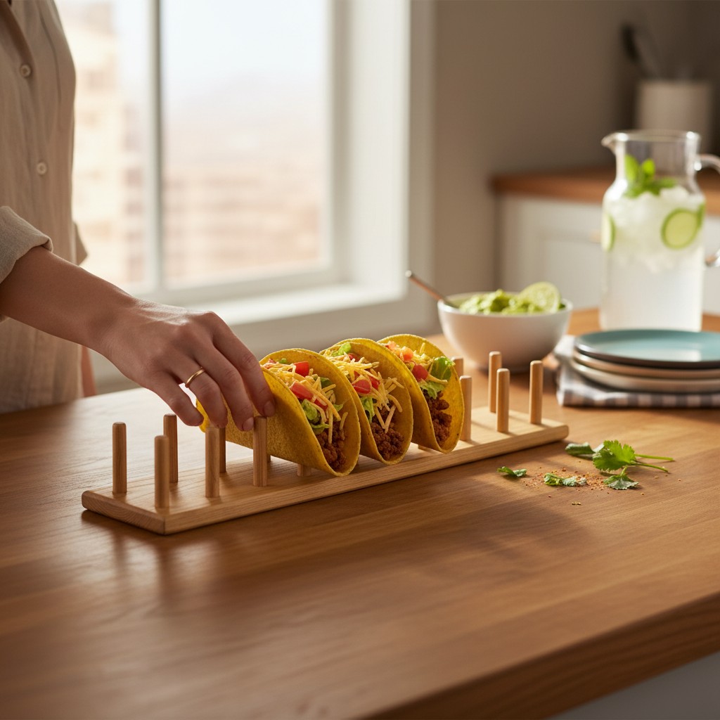 Serving Board Stand for 10 Tacos “Rail” 56×10 cm