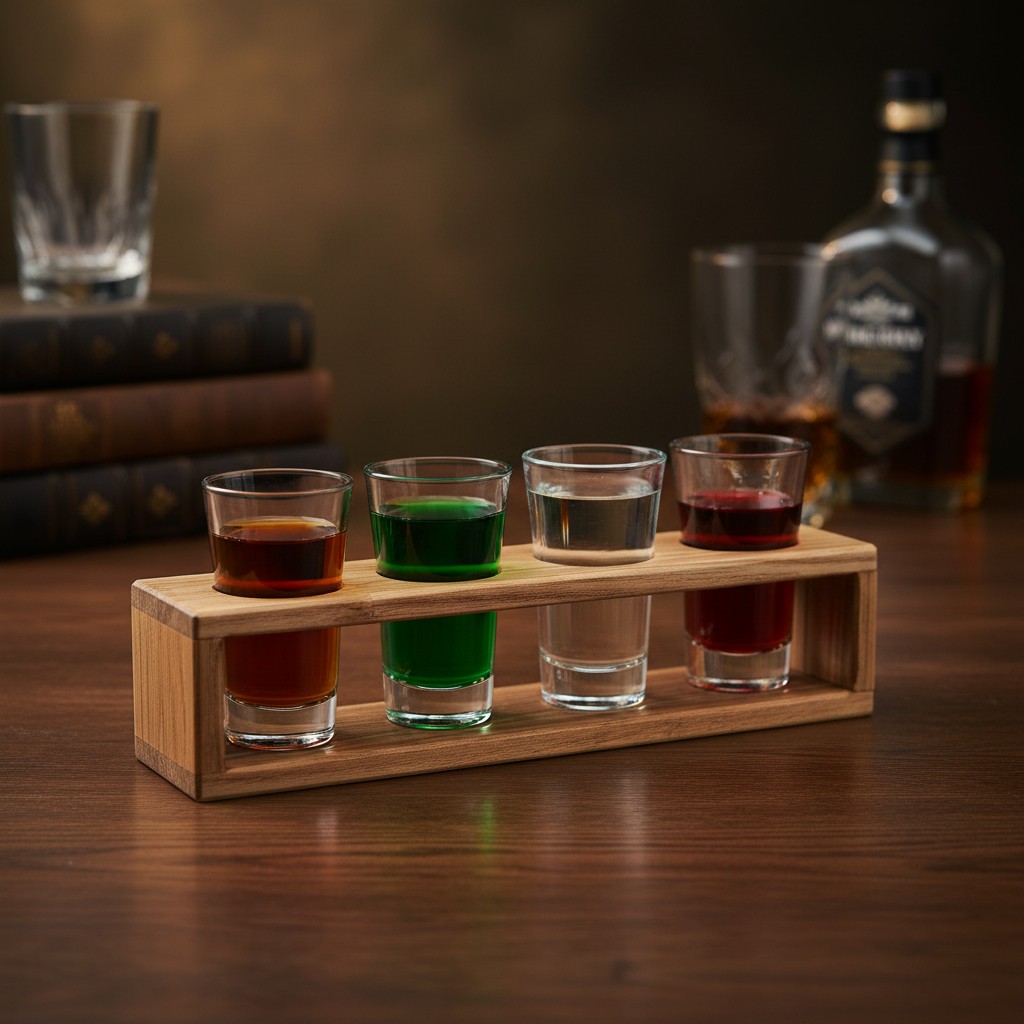 Shot Glass Holder “Tetra”, Ø40 mm Holes, 4 Holes