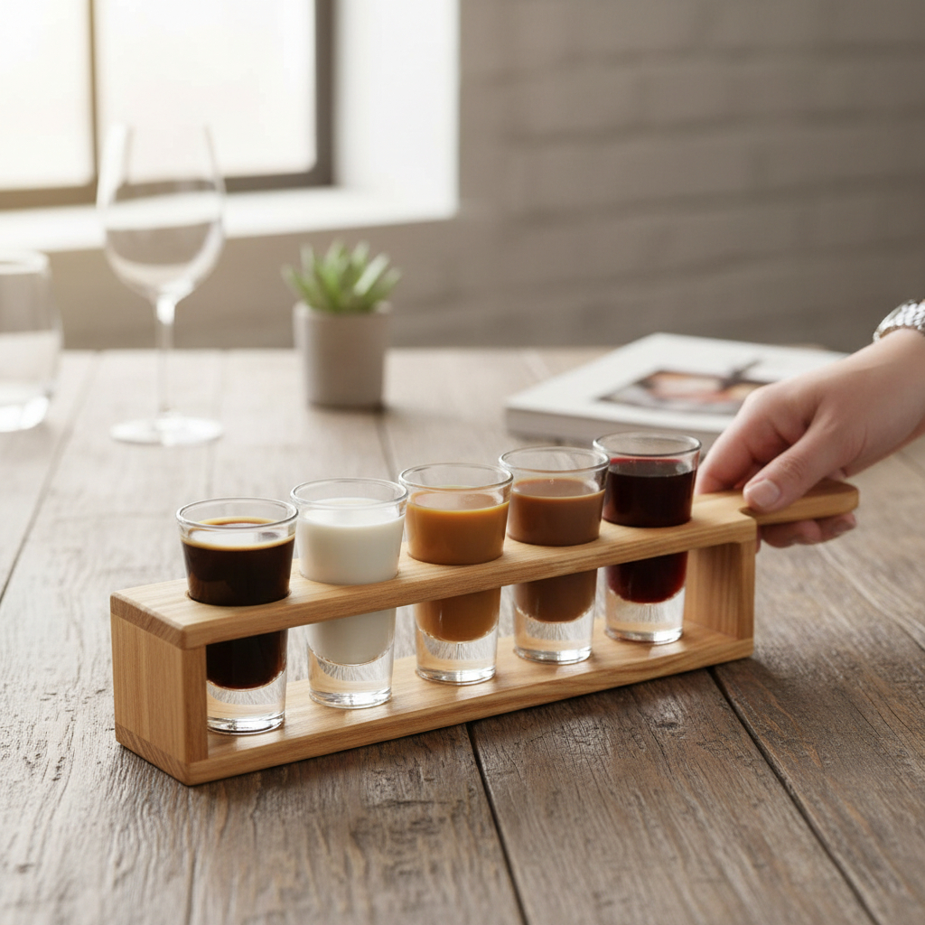 Shot Glass Holder “Baikiv”, Ø40 mm Holes, 5 Holes