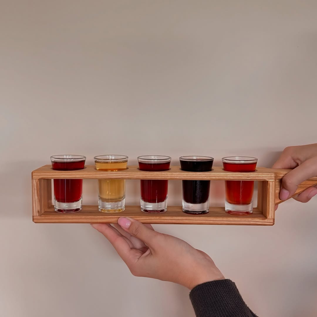 Shot Glass Holder “Baikiv”, Ø40 mm Holes, 5 Holes