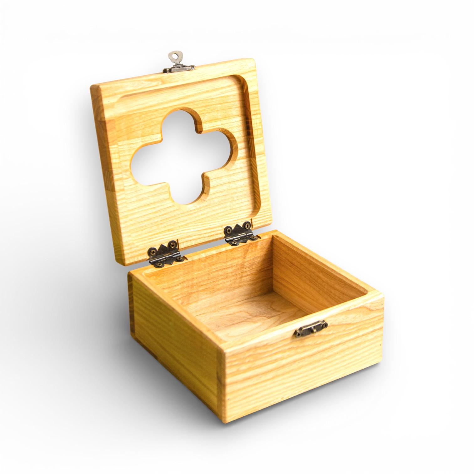 Wooden Napkin Holder Box “Chest” from Ash Wood, 13×13×7 cm