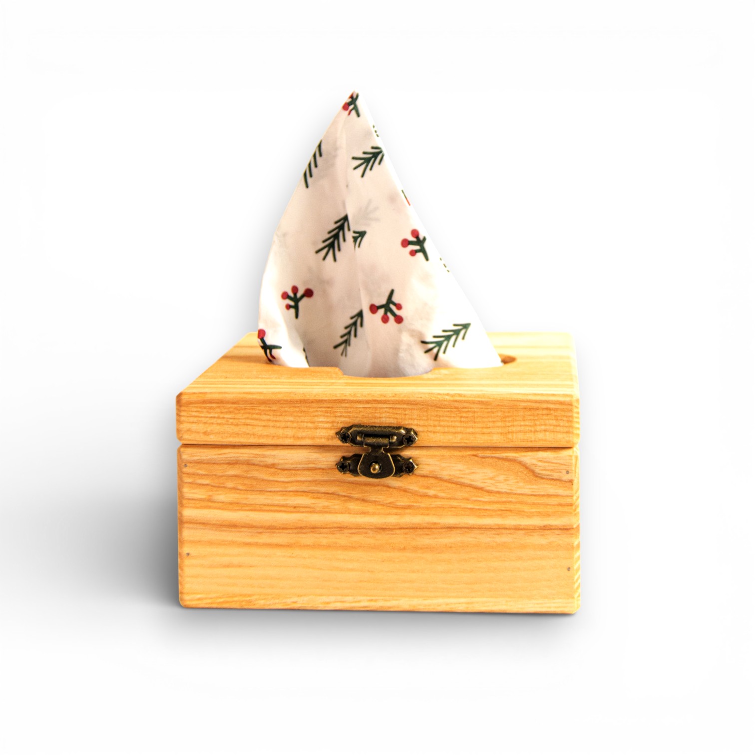 Wooden Napkin Holder Box “Chest” from Ash Wood, 13×13×7 cm