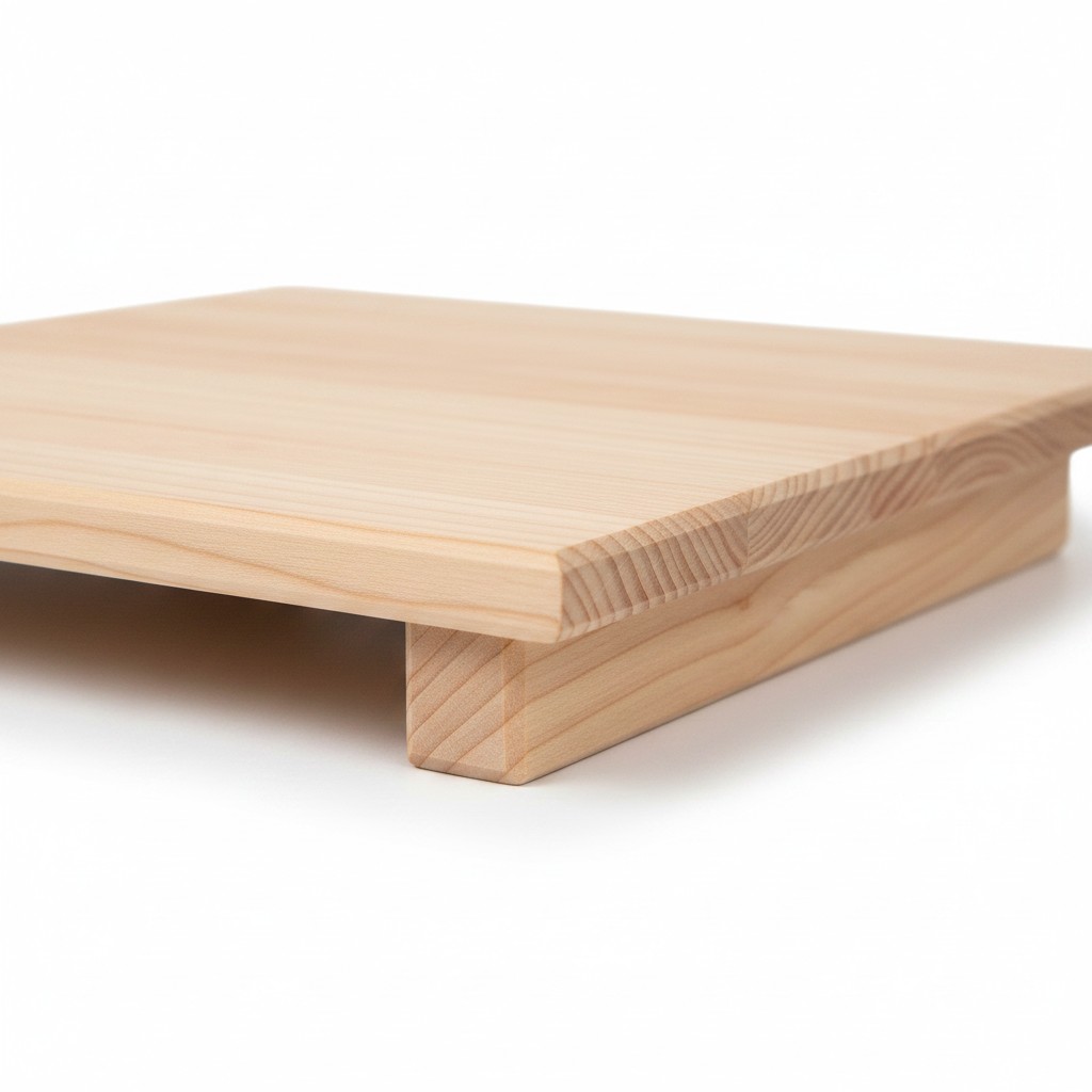 Wooden Sushi Geta Plate “Terrace” from Ash Wood, 22×18.5×2 cm