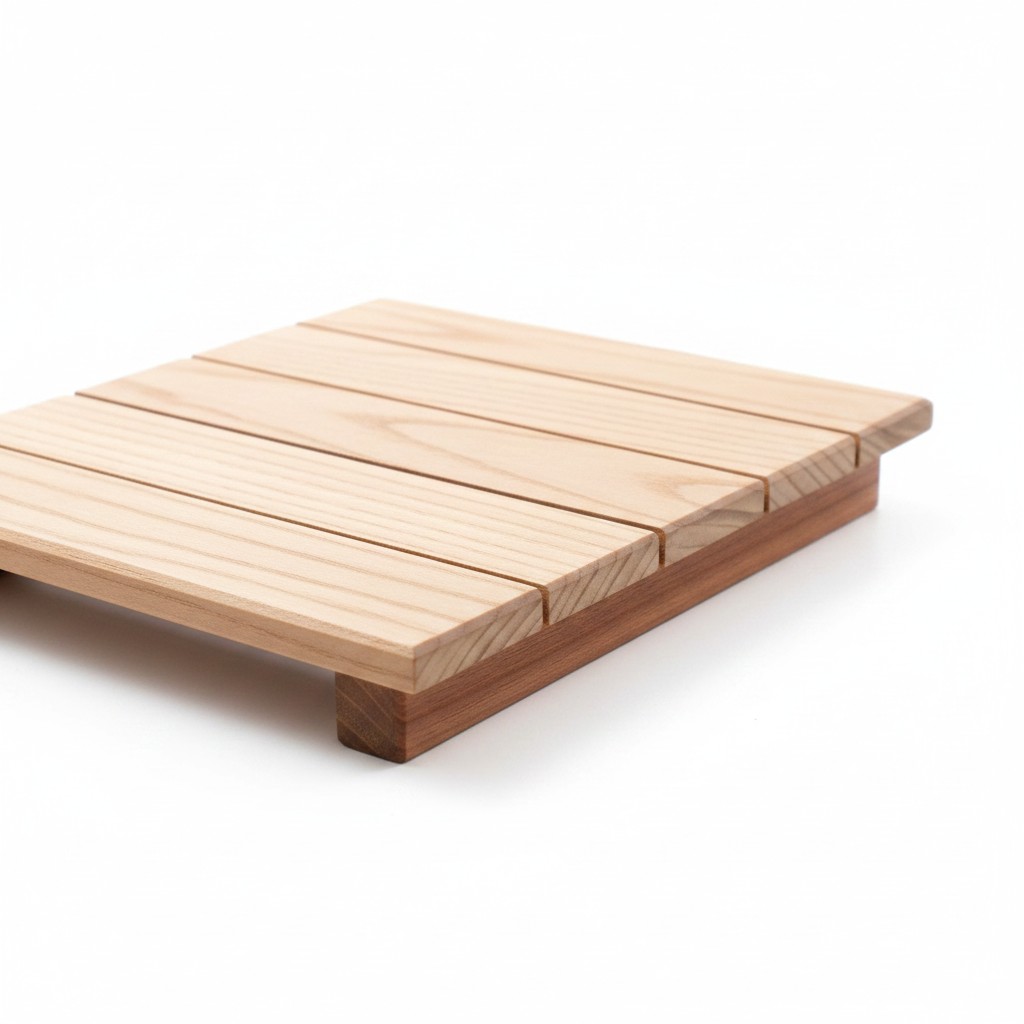 Wooden Sushi Geta Plate “Terrace” from Ash Wood, 22×18.5×2 cm
