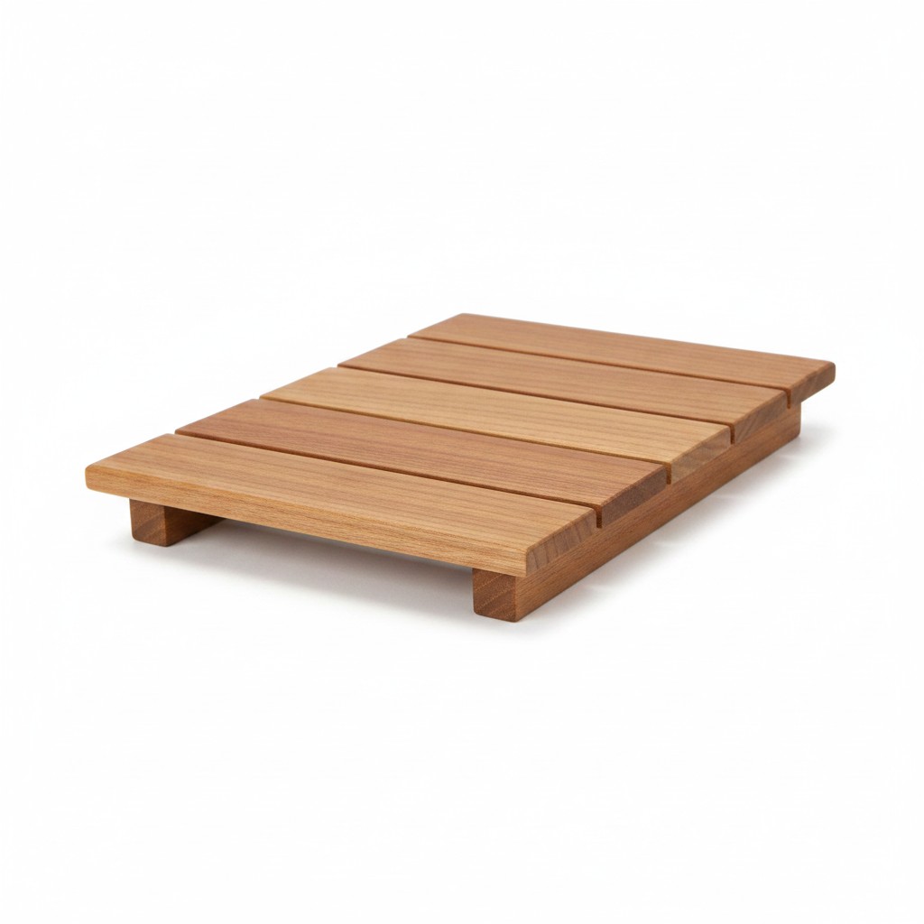 Wooden Sushi Geta Plate “Terrace” from Ash Wood, 22×18.5×2 cm