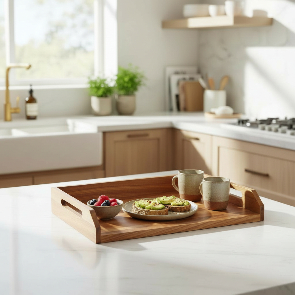 Wooden Serving Tray “Three Raised Edges”, 32×22 cm