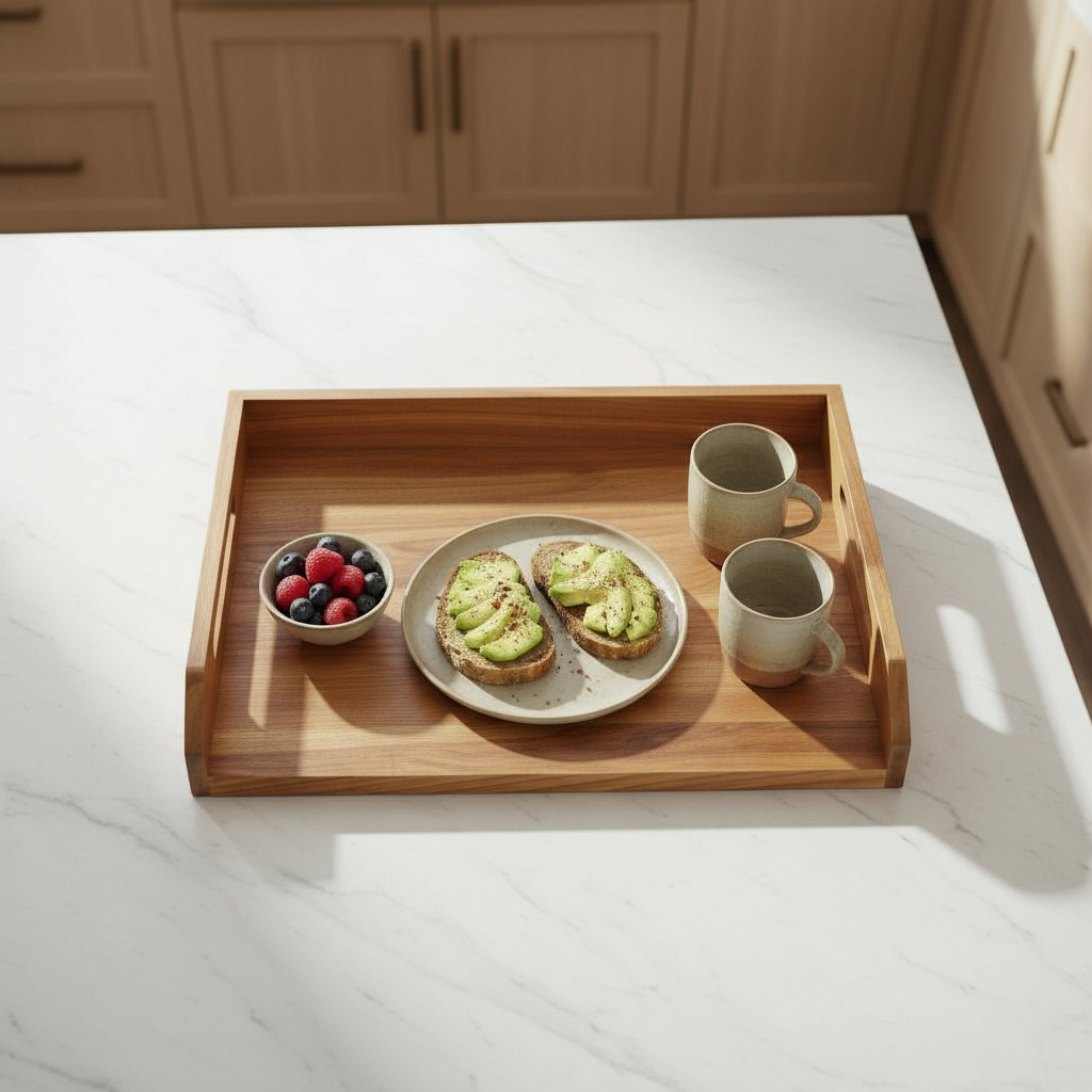 Wooden Serving Tray “Three Raised Edges”, 32×22 cm