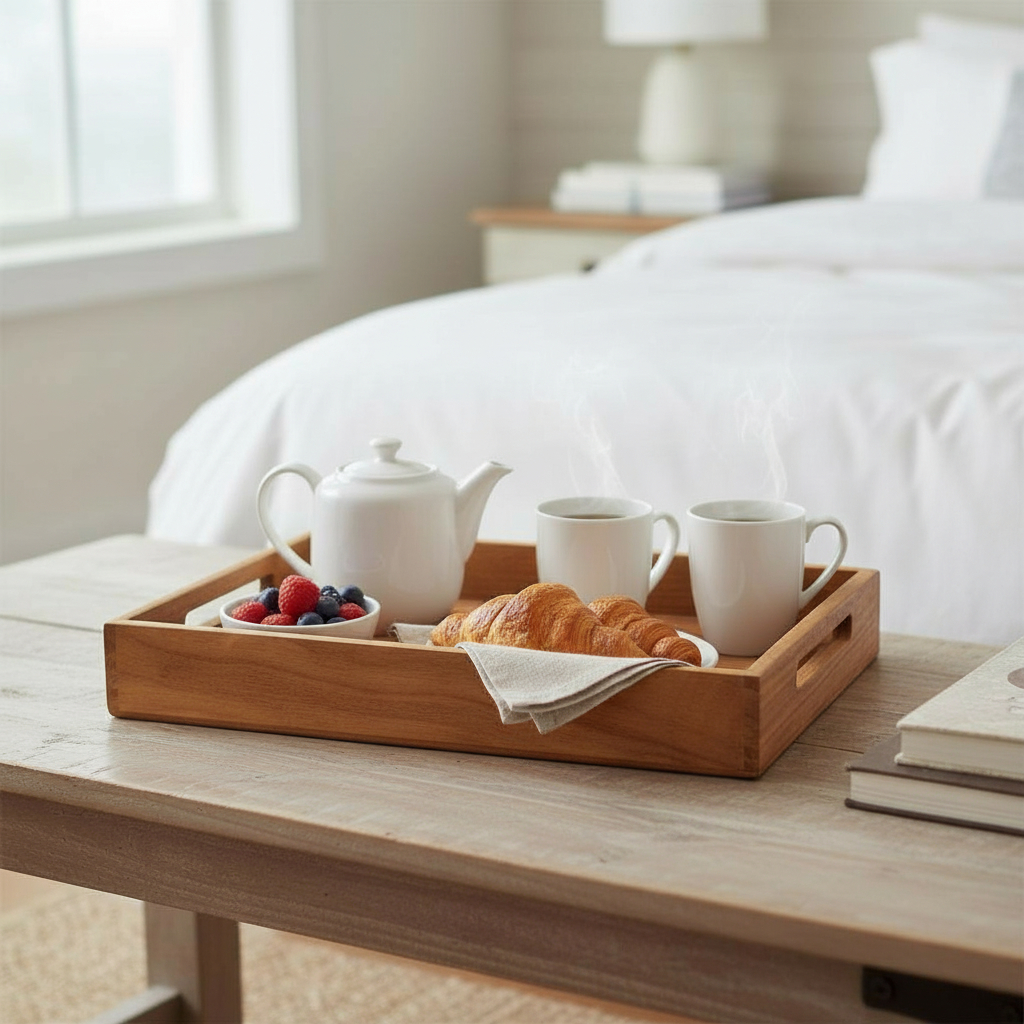 Wooden Serving Tray “Four Raised Edges”, 32×22 cm