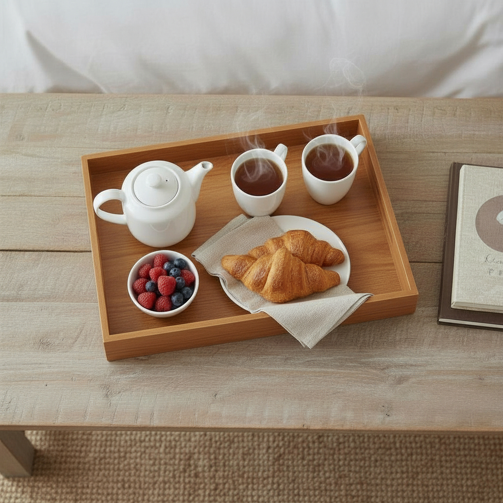 Wooden Serving Tray “Four Raised Edges”, 32×22 cm