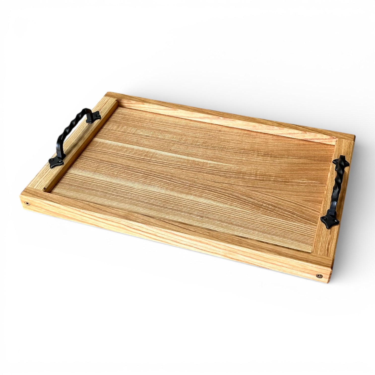 Wooden Serving Tray “Koval” with Metal Handles, 45×30 cm