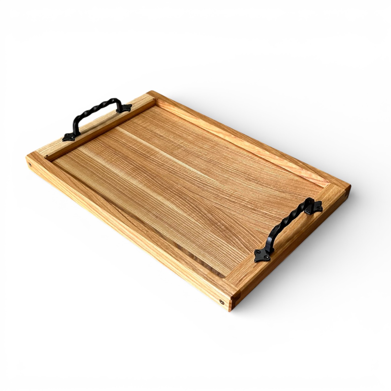 Wooden Serving Tray “Koval” with Metal Handles, 45×30 cm
