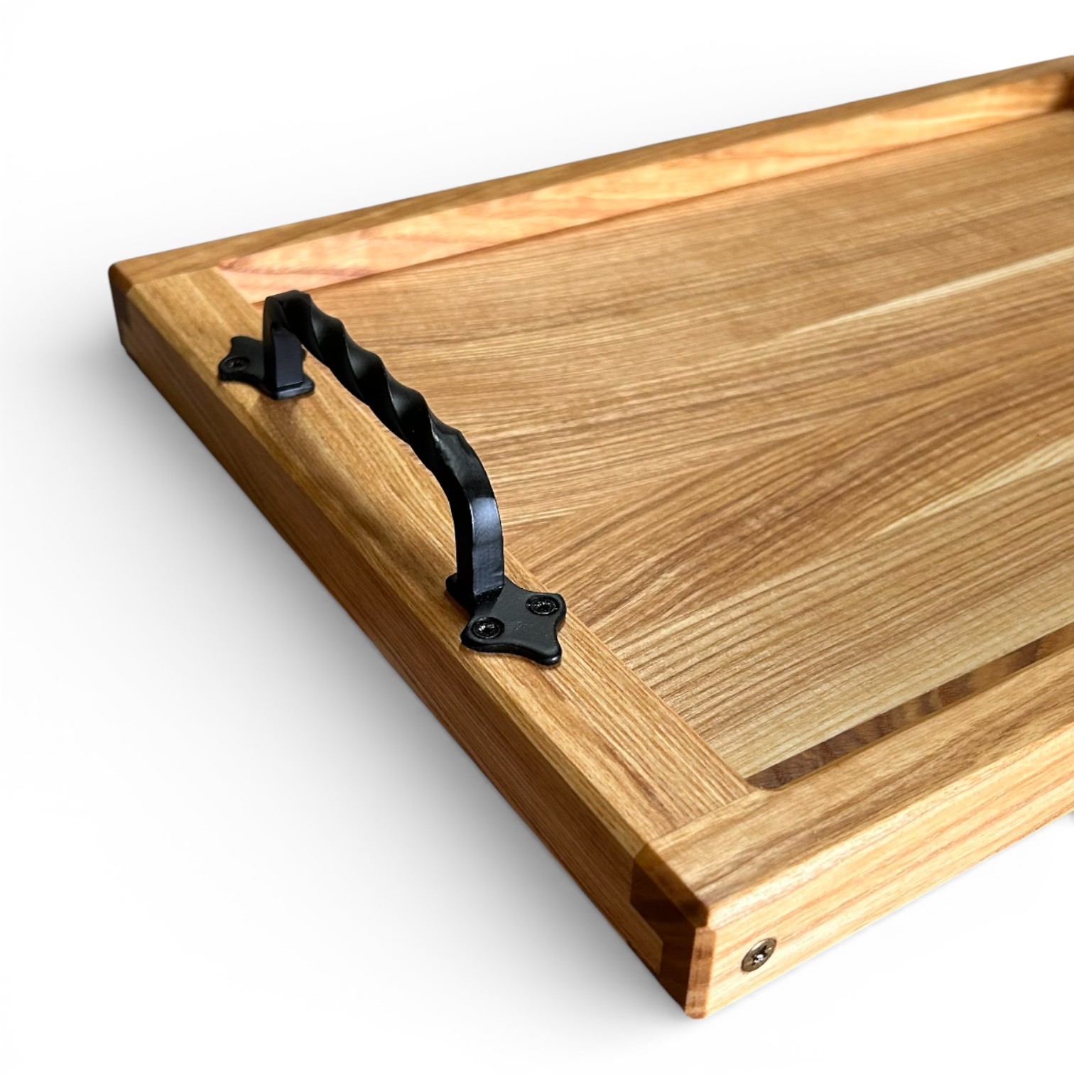 Wooden Serving Tray “Koval” with Metal Handles, 45×30 cm