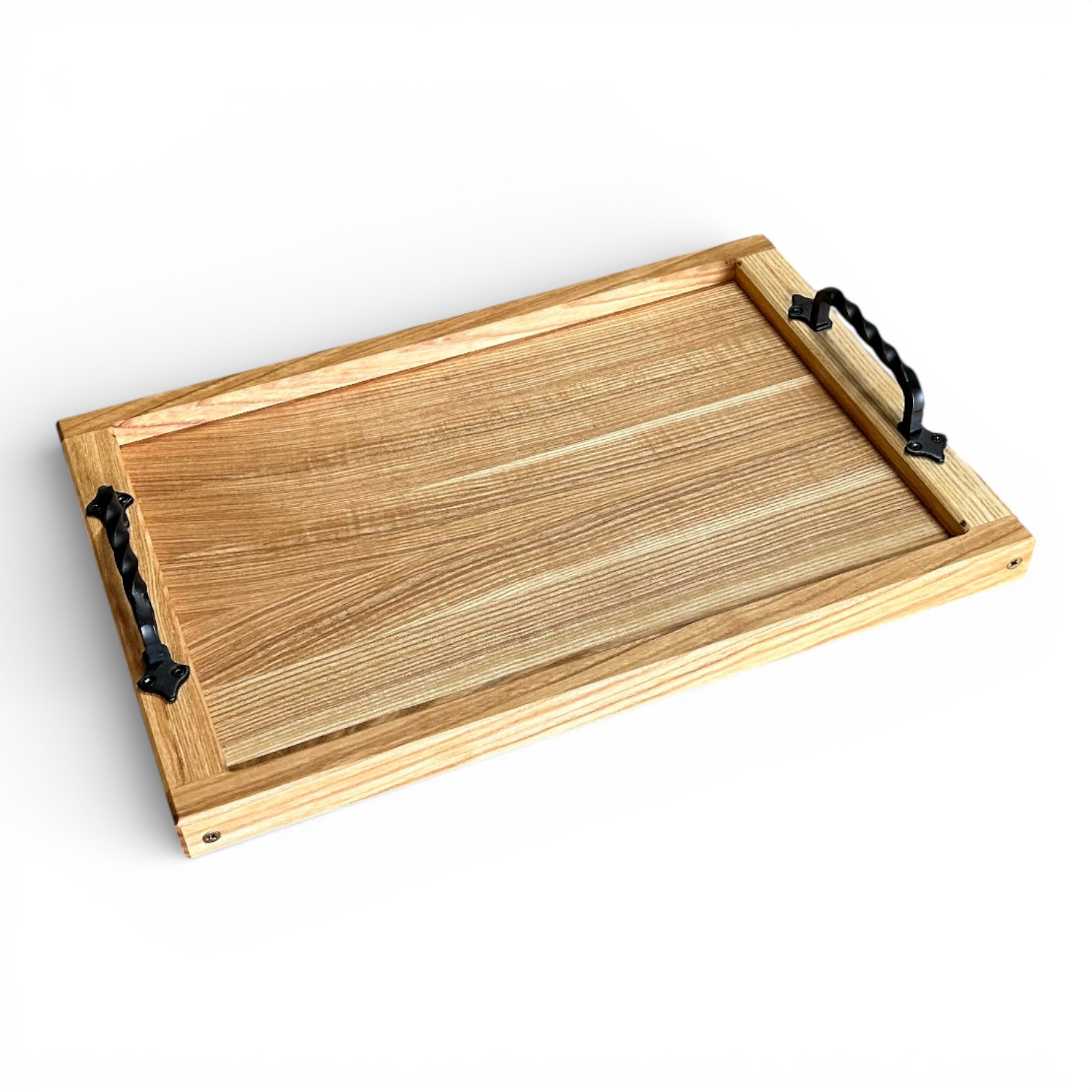 Wooden Serving Tray “Koval” with Metal Handles, 45×30 cm