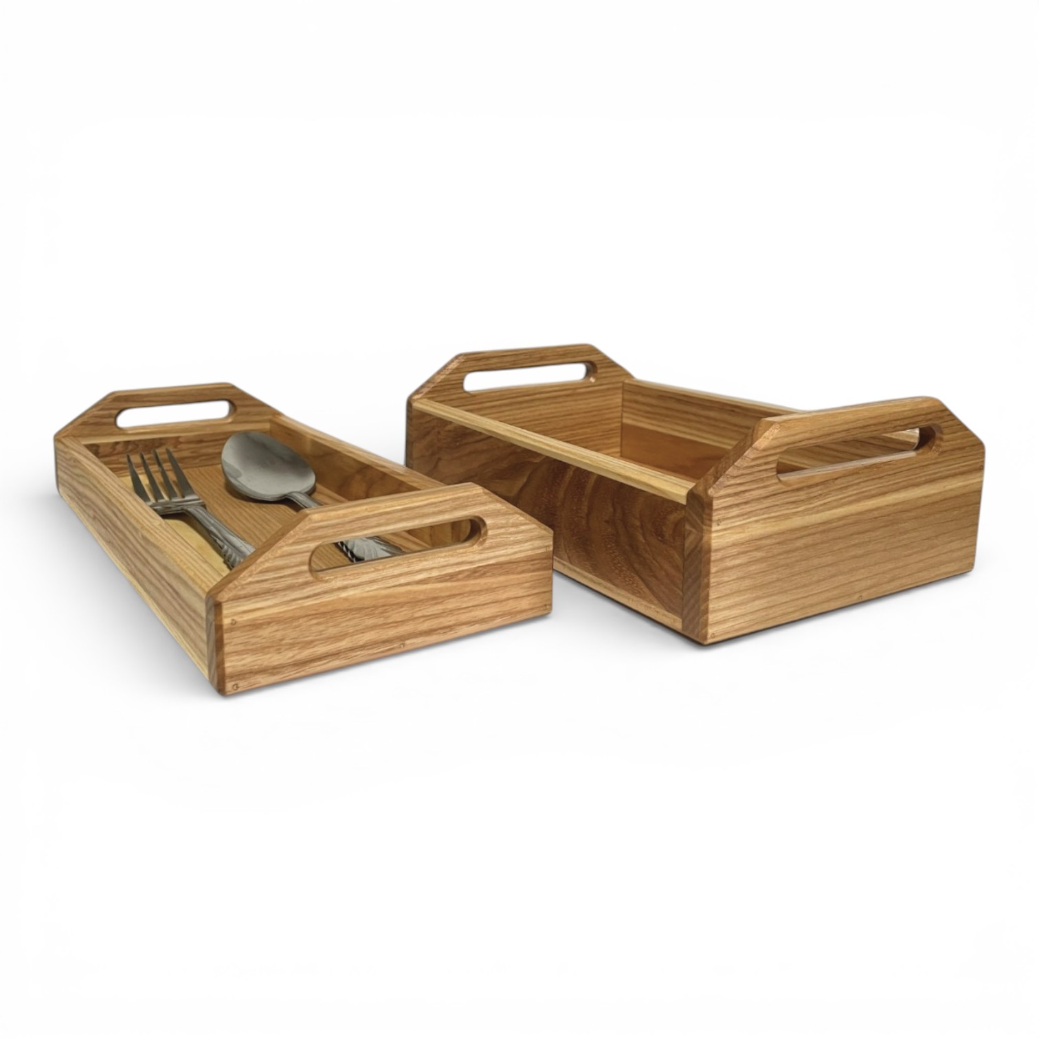 Serving Set “Basket” with Two Trays for Bread and Cutlery