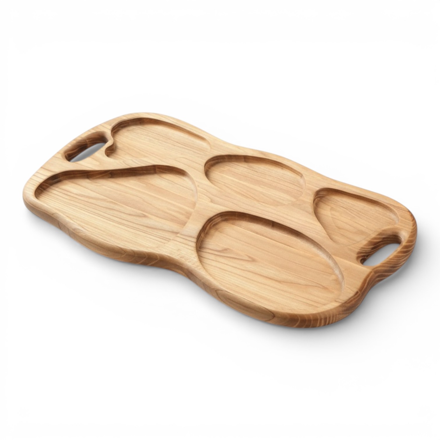 Wooden Divided Serving Tray “Abstraction”, 58×29 cm