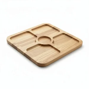 Wooden “Target” Divided Serving Tray, Ash, 29×29 cm