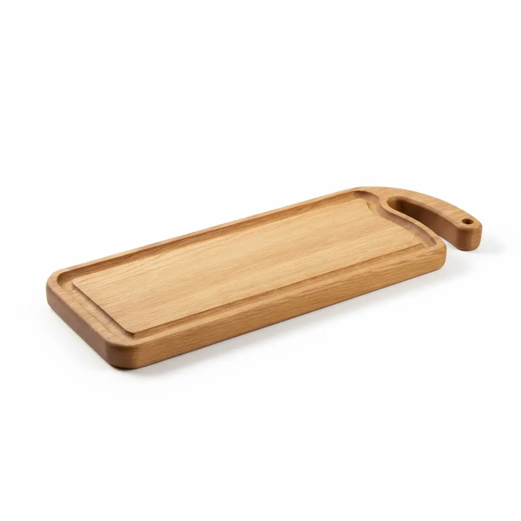Wooden “Saw” Individual Serving Board with Handle, Ash, 36×12.5 cm