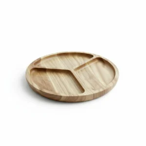 Wooden “Peace” Divided Serving Tray, Ash, Diameter 29 cm