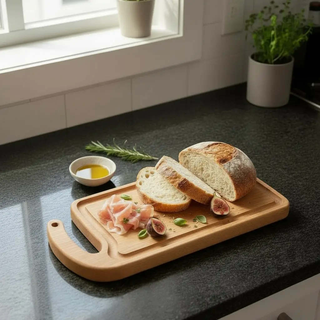 Wooden “Saw” Individual Serving Board with Handle, Ash, 36×12.5 cm