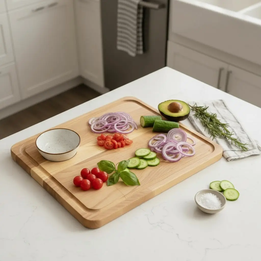 Wooden “Beer” Serving Board with Sauce Cup Recess, Ash, 36×25 cm