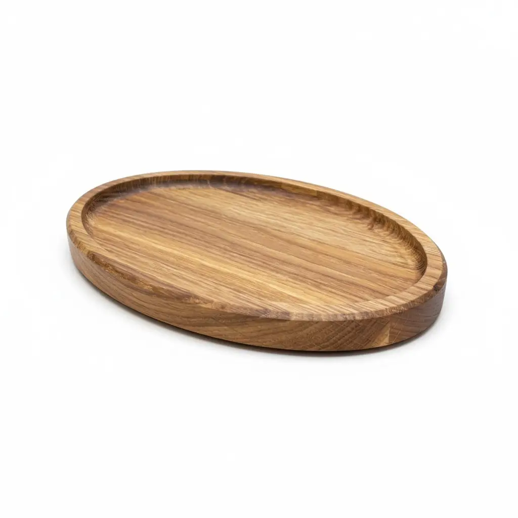 Wooden “Ellipse” Serving Tray, Ash, 21×14 cm