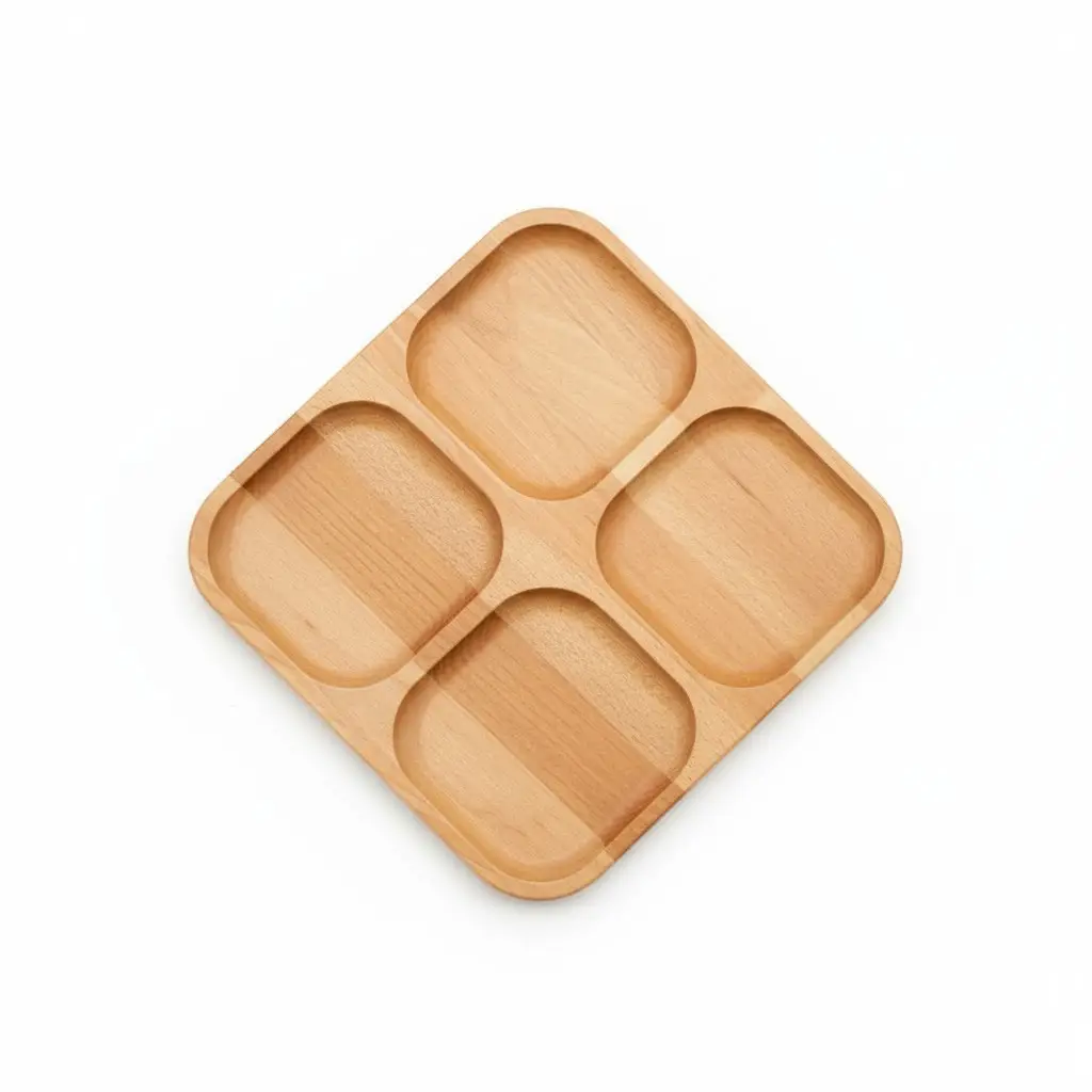 Wooden “Farmstead” Divided Serving Tray, Ash, 29×29 cm