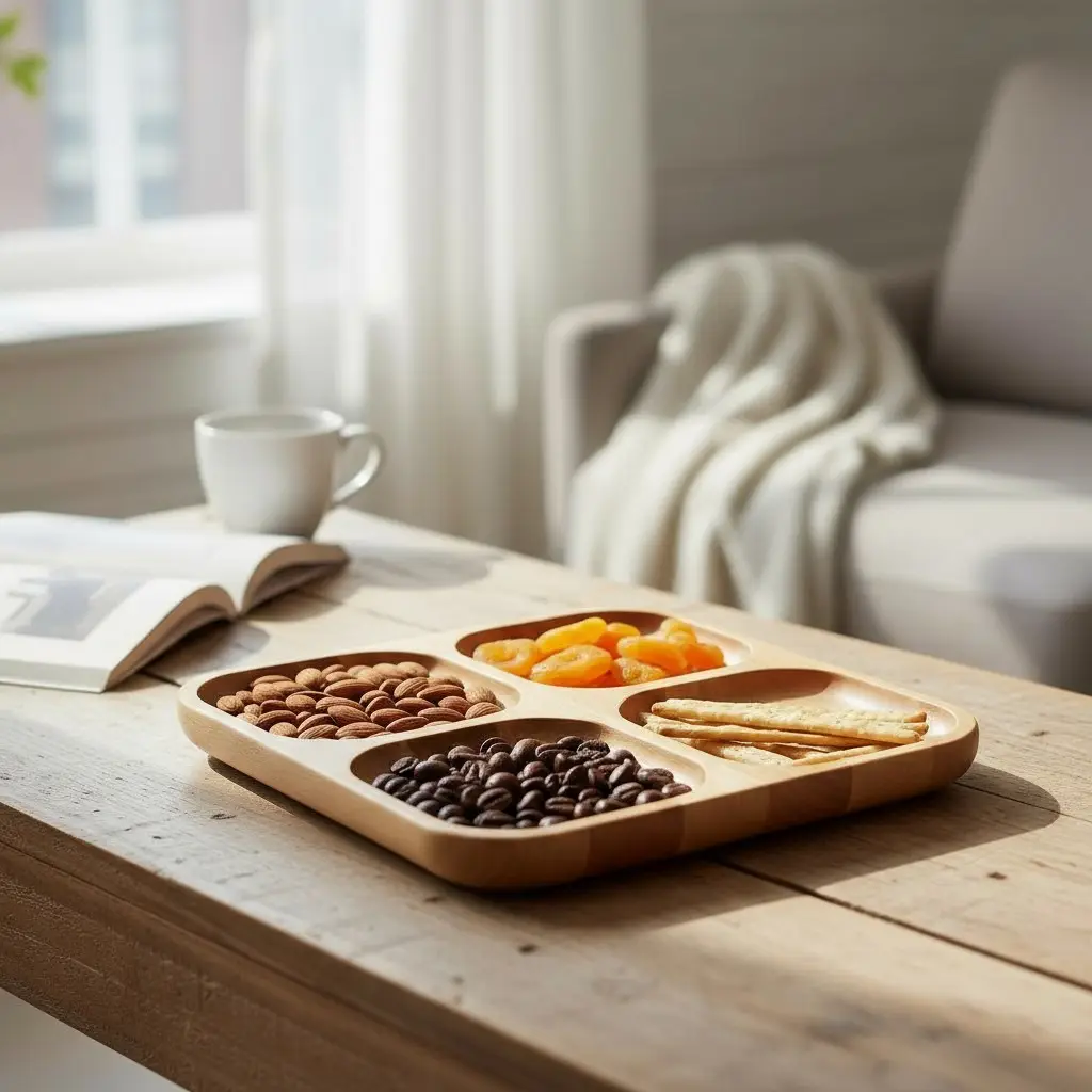 Wooden “Farmstead” Divided Serving Tray, Ash, 29×29 cm