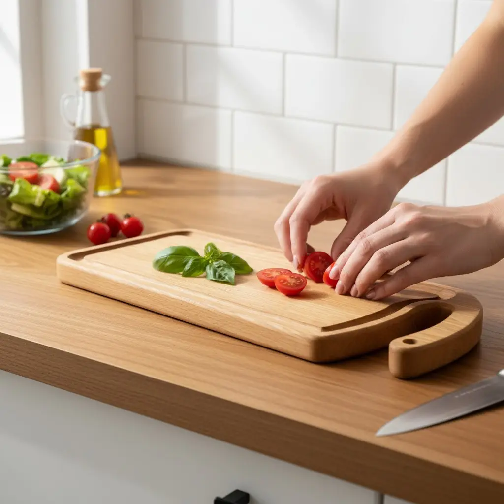 Wooden “Saw” Individual Serving Board with Handle, Ash, 36×12.5 cm