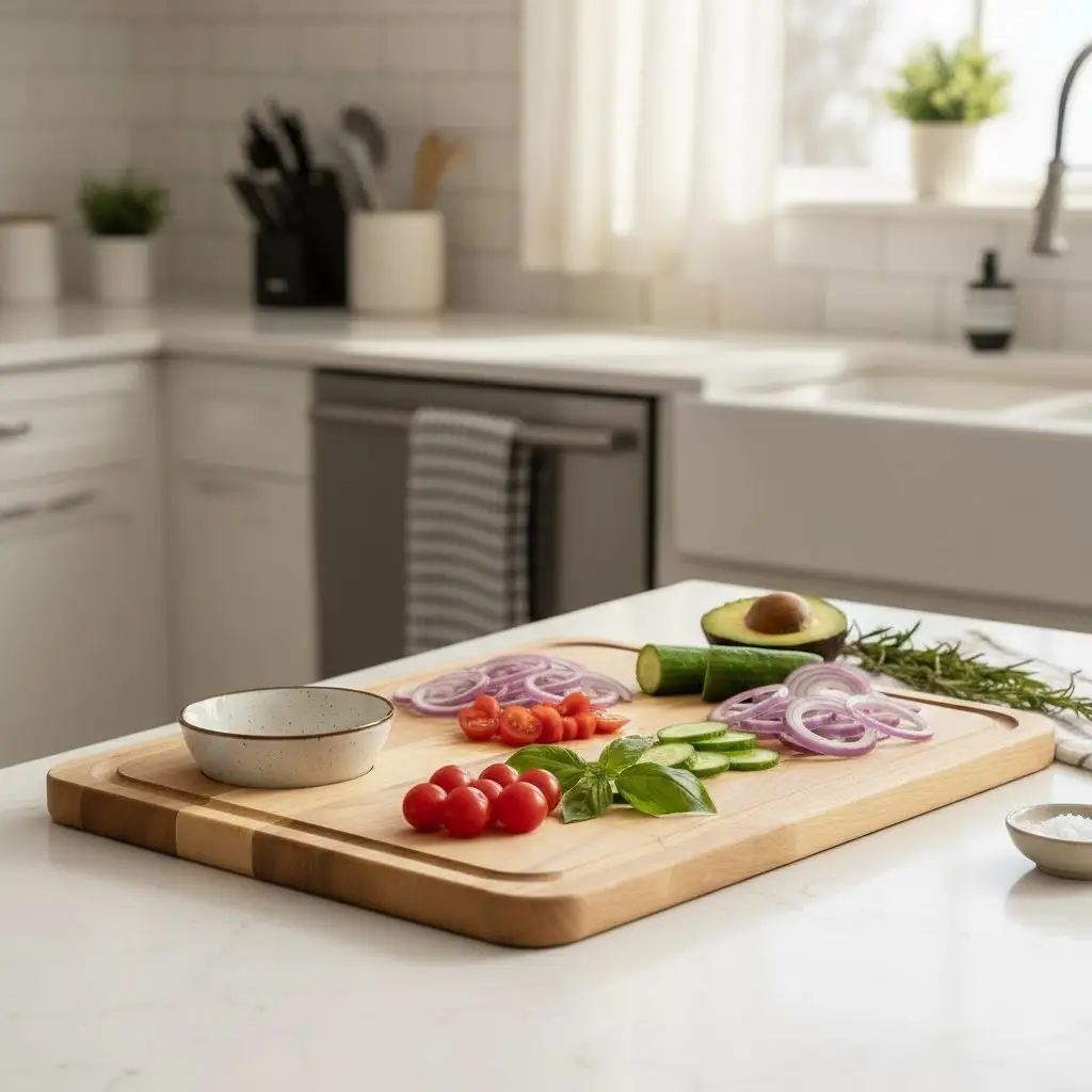 Wooden “Beer” Serving Board with Sauce Cup Recess, Ash, 36×25 cm