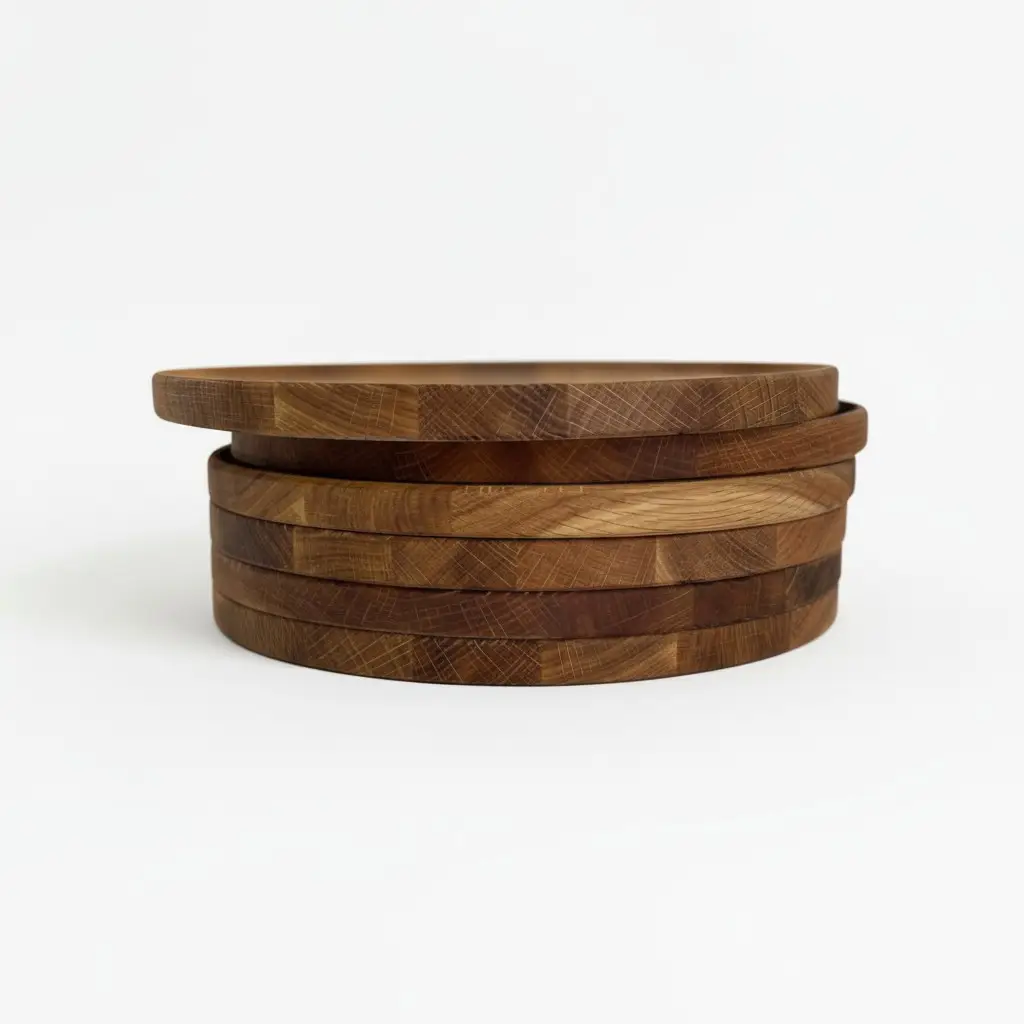 Wooden “Around” Steak Serving Board with Raised Edge, 24×24 cm