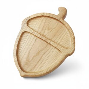 Дитяча екологічна тарілка з дерева у формі тварини "Жолудь" ясень LascoWood.