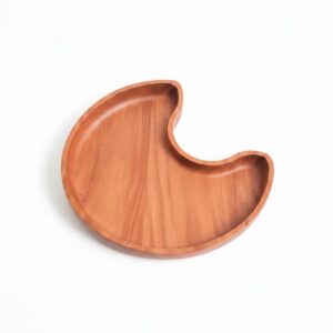 Дитяча екологічна тарілка з дерева у формі тварини "Місяць" ясень LascoWood.