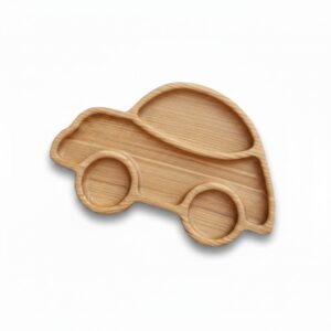 Дитяча екологічна тарілка з дерева у формі тварини "БІтл" ясень LascoWood.